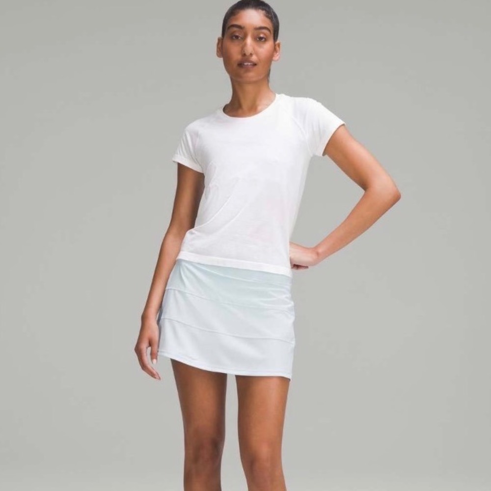 Lululemon Pace Rival Mid-Rise Skirt Long Light Blue Tennis Skort Size 10
